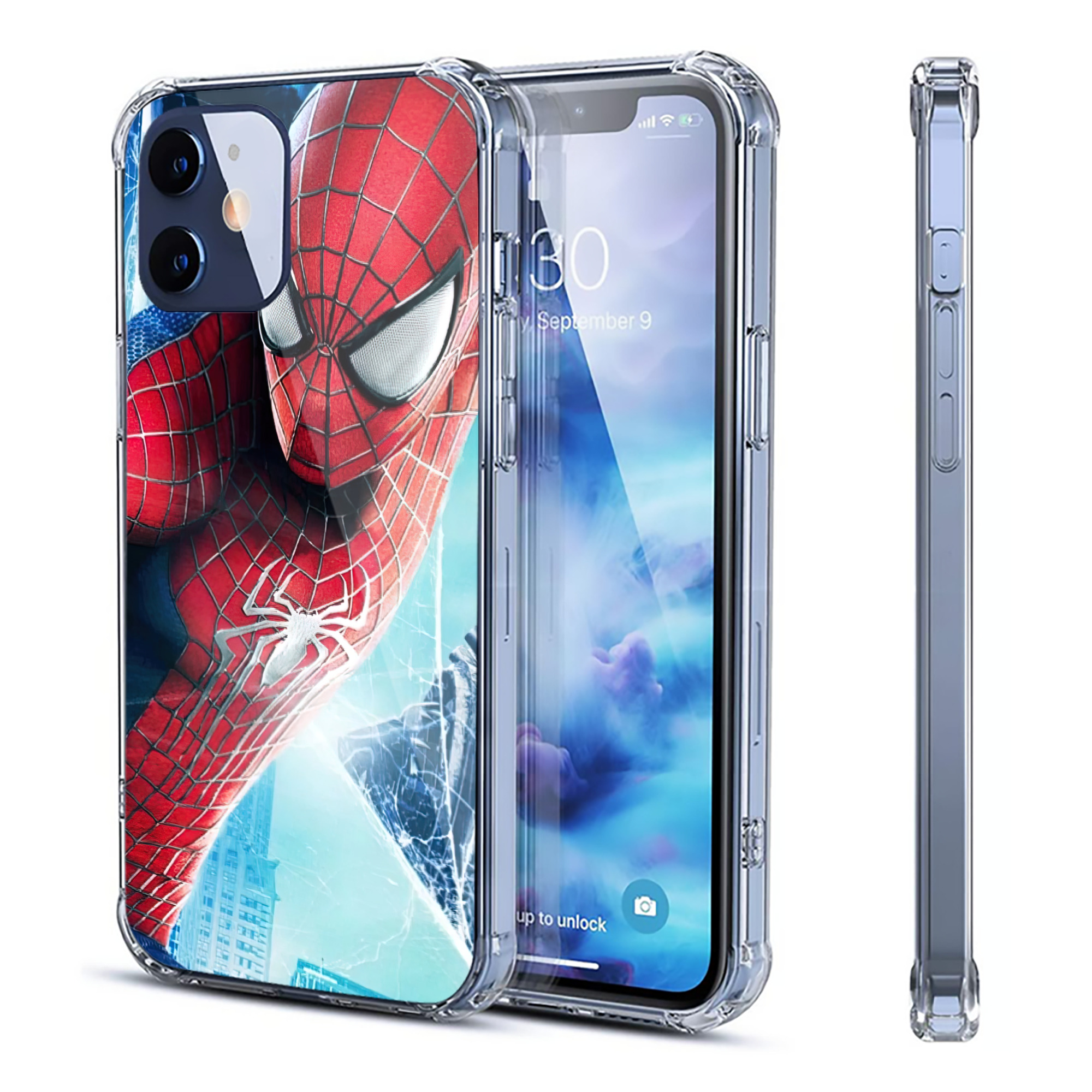 （画像用） Spider Man スパイダーマン 【iPhone 12シリーズ対応】透明スマホケース（クリアソフトケース）